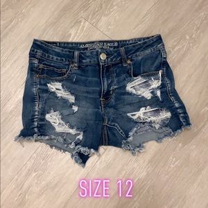 AE Distressed Denim Shorts